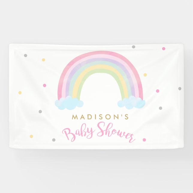 Pastel Rainbow Baby Shower Welcome Banner (Horizontal)