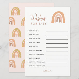 Pastel Rainbow Baby Shower Wishes For Baby Card