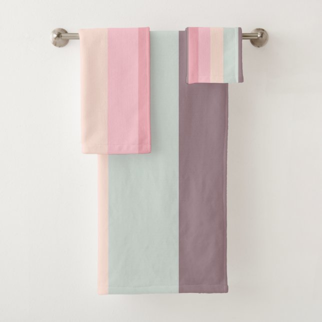 pastel rainbow bath towel set (Insitu)