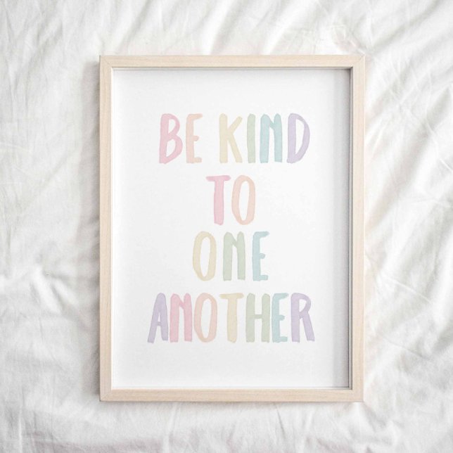 Pastel rainbow Be kind to one another poster (Creator Uploaded)