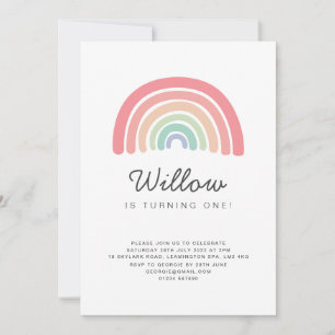 Pastel Rainbow Birthday Invitation