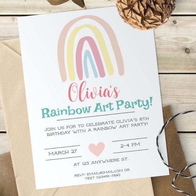 Pastel Rainbow Birthday Invitation (Creator Uploaded)