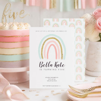 Pastel Rainbow Birthday Invitation | Girl's Party