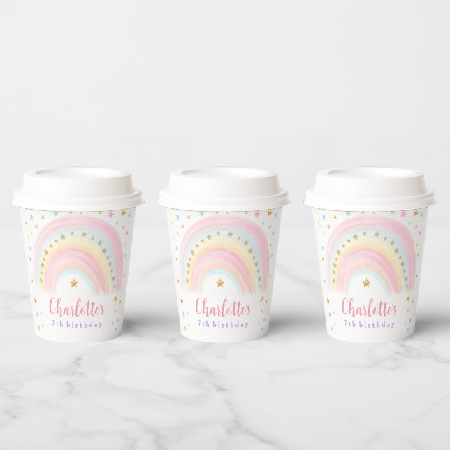 Pastel Rainbow Birthday Paper Cups (Multi)