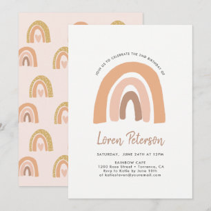 Pastel Rainbow Birthday Party Invitation