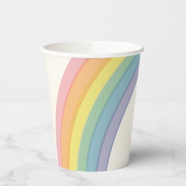 Pastel Rainbow Birthday Party Paper Cups (Left)