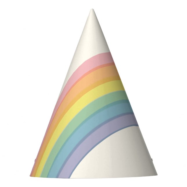 Pastel Rainbow Birthday Party Party Hat (Front)