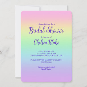 Pastel Rainbow Bridal Shower Invitation