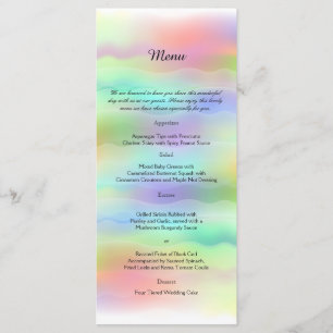 Pastel Rainbow Brides Wedding Menu