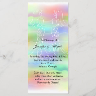 Pastel Rainbow Brides Wedding Program Programme