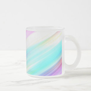 Pastel Rainbow Brush Strokes Frosted Glass Coffee Mug