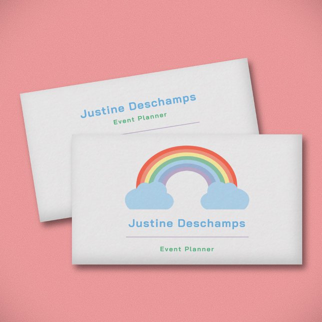 Pastel Rainbow Business Card (Rainbow Business Card)