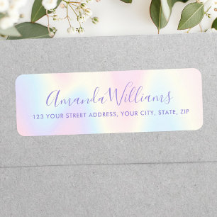 Pastel rainbow calligraphy script return address