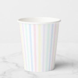 Pastel Rainbow Candy Stripe Retro Paper Cups