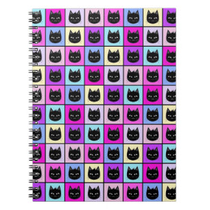Pastel Rainbow Cat Pattern Notebook