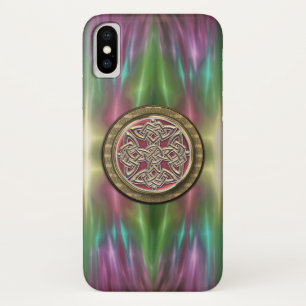 Pastel Rainbow Celtic Dara Knot iPhone X Case