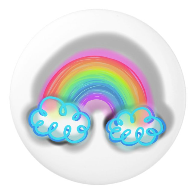Pastel Rainbow Ceramic Knob (Front)