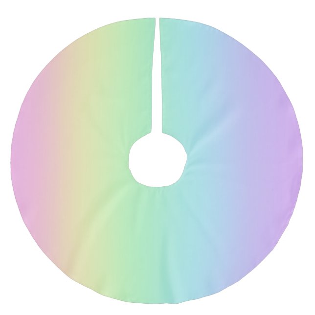 Pastel Rainbow Christmas Tree Skirt (Front)