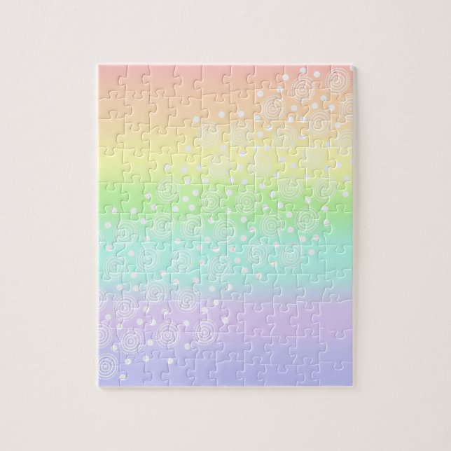 Pastel Rainbow Circles Challenging Jigsaw Puzzle (Vertical)
