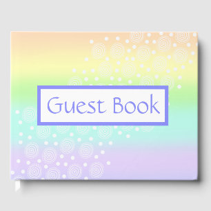 Pastel Rainbow Circles Guest Book