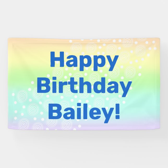 Pastel Rainbow Circles in Circles Banner (Horizontal)