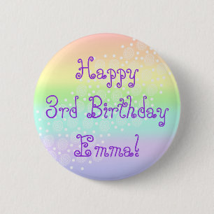 Pastel Rainbow Circles in Circles Button