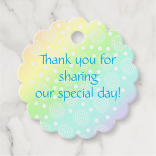 Pastel Rainbow Circles in Circles Favour Tags