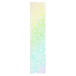 Pastel Rainbow Circles in Circles Table Runner