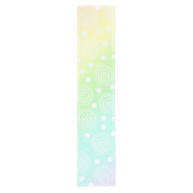 Pastel Rainbow Circles in Circles Table Runner (Front)