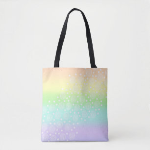 Pastel Rainbow Circles in Circles Tote Bag