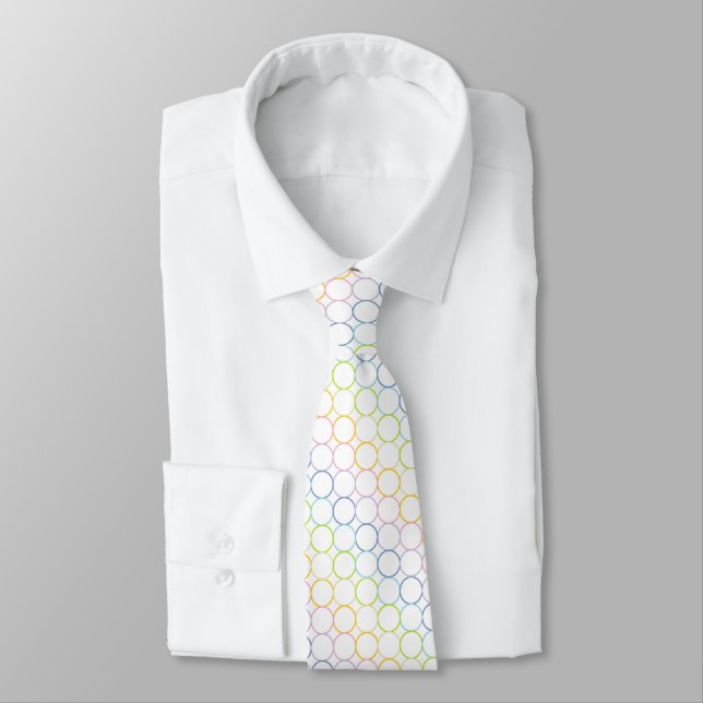 Pastel Rainbow Circles Tie (Tied)