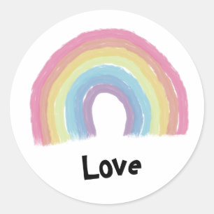 Pastel rainbow classic round sticker