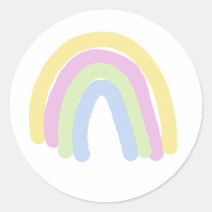 Pastel rainbow classic round sticker