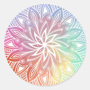 Pastel Rainbow Classic Round Sticker