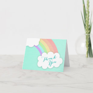 Pastel Rainbow Cloud Baby Shower Thank You Note