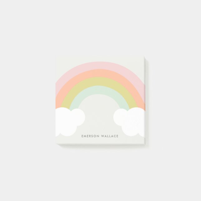 Pastel Rainbow Cloud Cute Post-it Notes (Front)