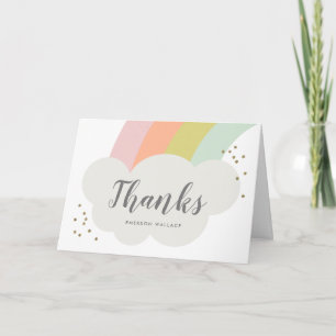 Pastel Rainbow Cloud Kids Thank You Card