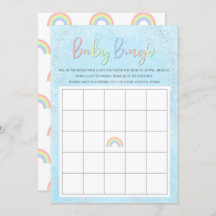 Pastel Rainbow & Clouds Baby Bingo