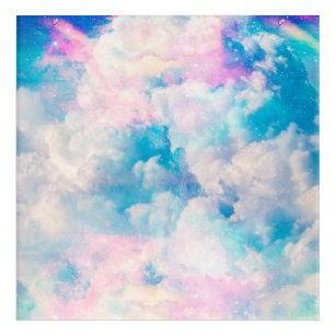 Pastel Rainbow Cloudy Sky Aesthetic Acrylic Print