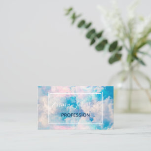 Pastel Rainbow Cloudy Sky Aesthetic Business Card