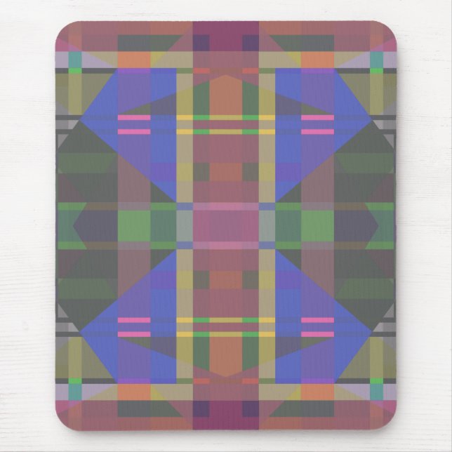 Pastel Rainbow Colorful Geometric Mouse Mat (Front)