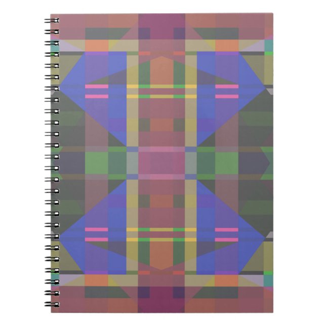 Pastel Rainbow Colorful Geometric Notebook (Front)