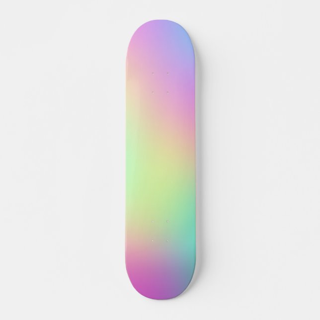 Pastel Rainbow Colors Abstract Blur Gradient Ombre Skateboard (Front)