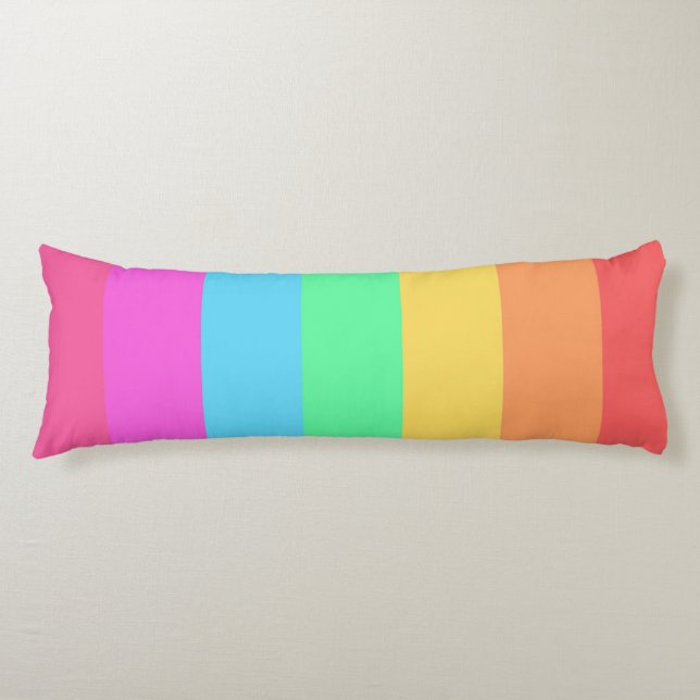 Pastel Rainbow Colour Stripes Design  Body Cushion (Front)
