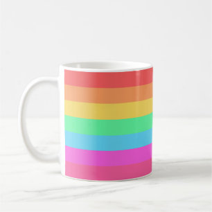 Pastel Rainbow Colour Stripes Design Coffee Mug