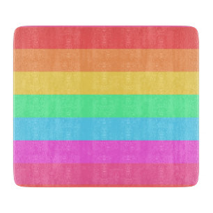Pastel Rainbow Colour Stripes Design  Cutting Board