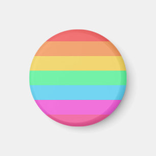 Pastel Rainbow Colour Stripes Design Magnet