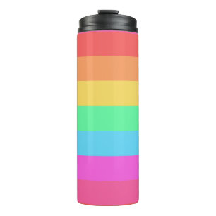 Pastel Rainbow Colour Stripes Design  Thermal Tumbler