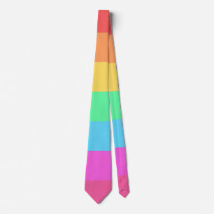 Pastel Rainbow Colour Stripes Design  Tie