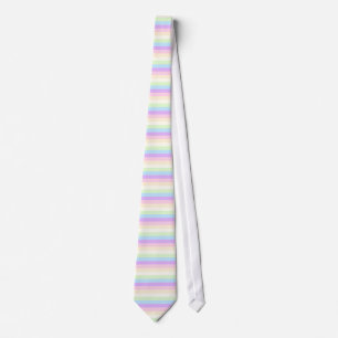 Pastel Rainbow Coloured Stripe Pattern Tie